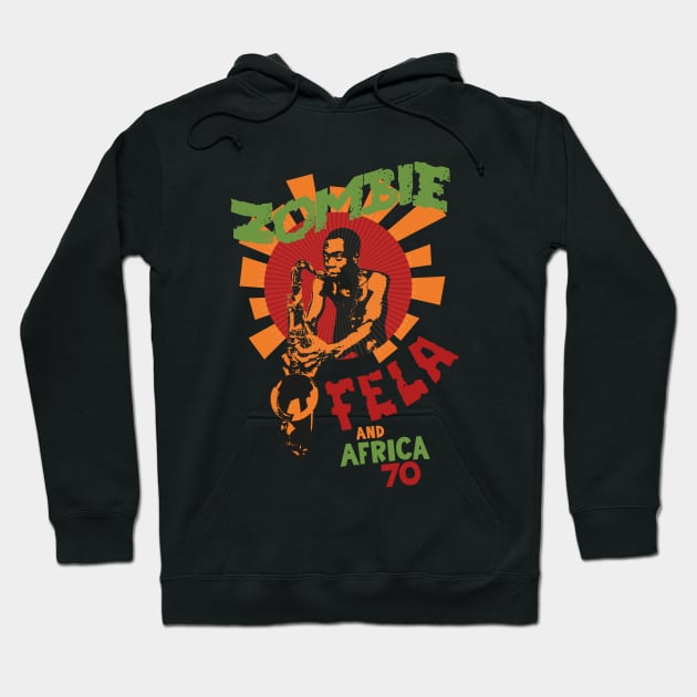 Fela Kuti's 'Zombie' Album Tribute: Psychedelic Afrobeat Illustration Hoodie by Boogosh